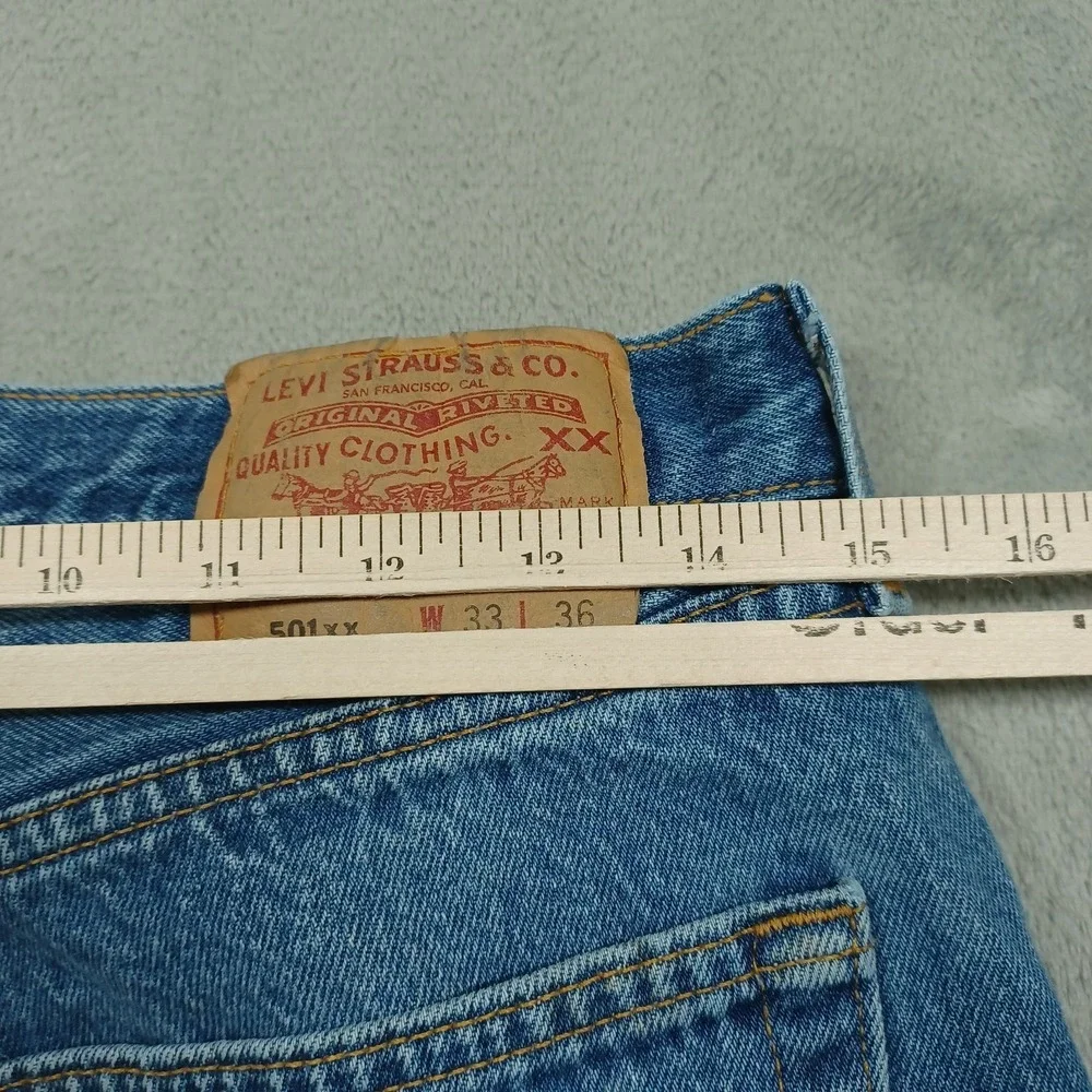 Vintage Levis 501xx Jeans‎ Mens 30x33 Blue Denim 501-0000 Distressed Button Fly
